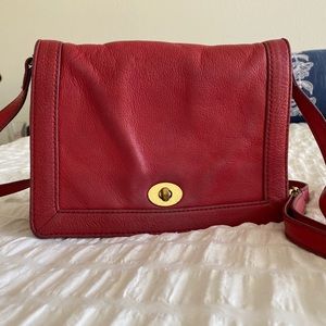 J Crew Red Leather Crossbody Bag